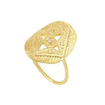 Louise Hendricks bague oval ajoure Calypso gold clear