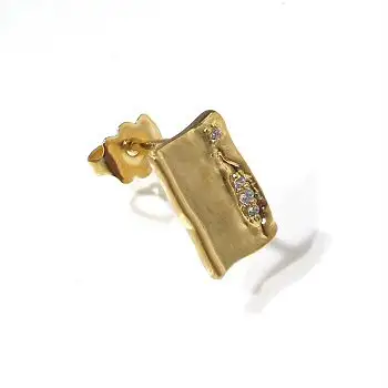 Louise Hendricks boucle stud Sissi rectangle strass gold