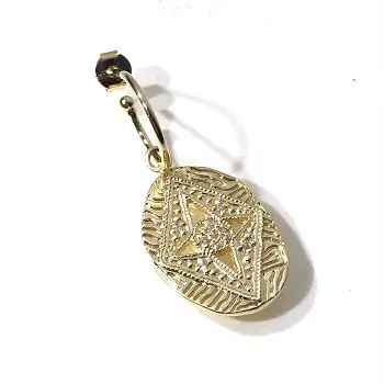 Louise Hendricks boucle solo oval ajoure Calypso gold clear