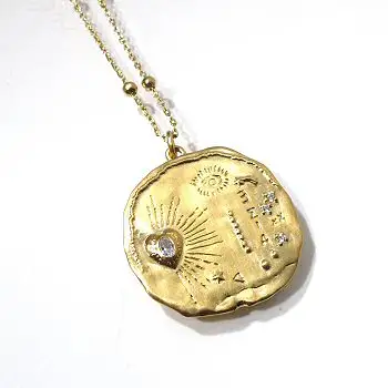 Louise Hendricks collier Madame M coeur oeil gold