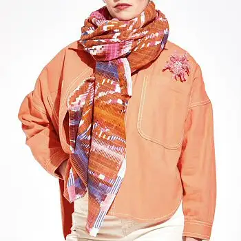 Ma Poesie foulard 100% coton Ivy tan