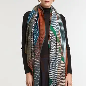 Ma Poesie foulard 100% laine Vibrant brun