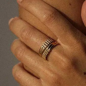 Mayrena bague Memphis crenellee