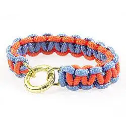 Mimi.mirco bracelet tresse orange fluo bleu ciel