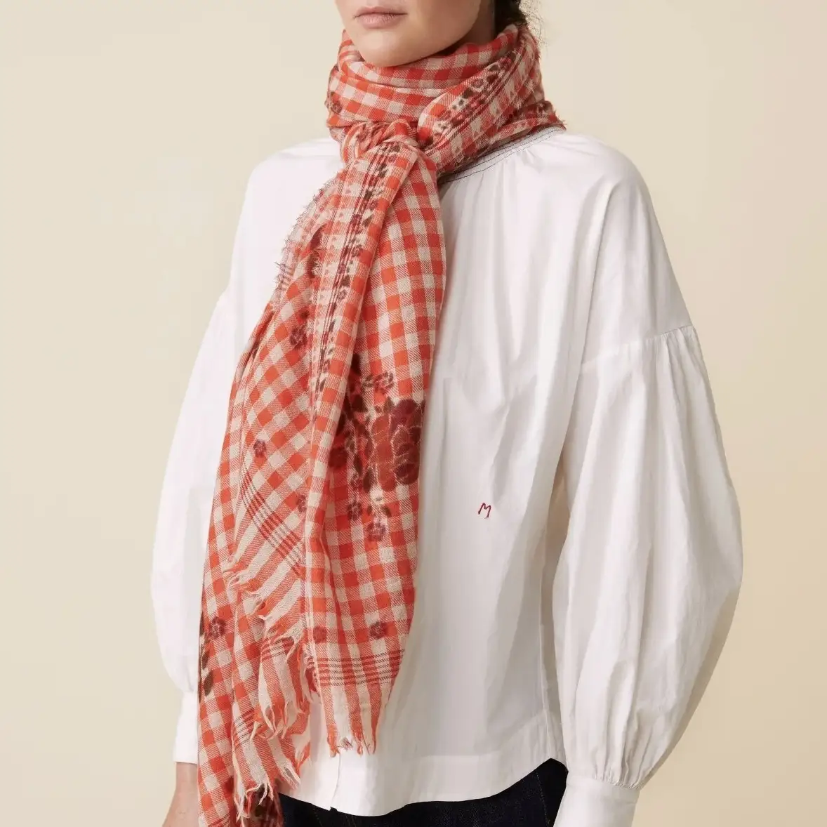 Moismont foulard en laine Flowers Poppy Red 693