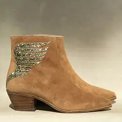 Patricia Blanchet boots Angel daim ginger aile gold