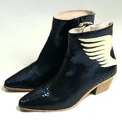 Patricia Blanchet boots Angel bleu marine glitter noir
