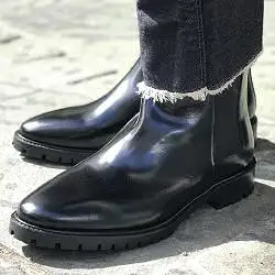 Rivecour boots 500 cuir noir elastique semelle crenelee