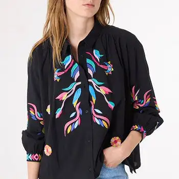 Sacre Coeur top blouse brodee Ali blossom black