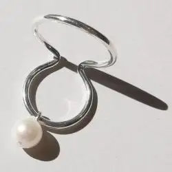 Saskia Diez BoldWire double earcuff argent 925 pearl