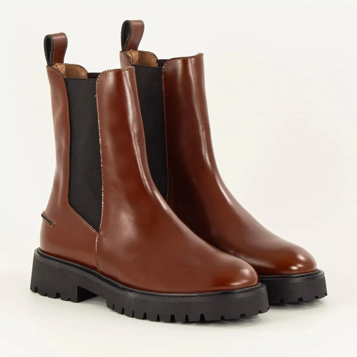 Sessun chelsea boots Tudal cuir acajou