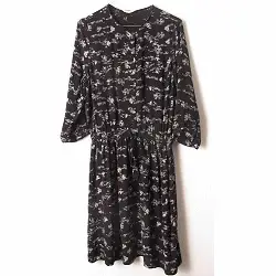 Sessun robe Lea noir/blc imprime Himeji
