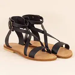 Sessun sandales Apollonia black cuir noir