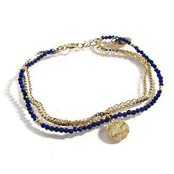 Stalactite bracelet Lapis lazuli Valentine vermeil