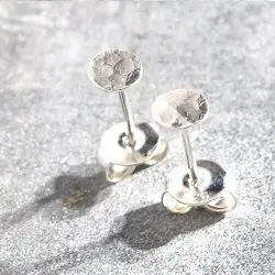 Stalactite studs mini sequin martelle argent made in France