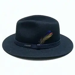 Stetson chapeau homme traveller bleu chine feutre de laine Yutan