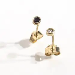 Trois Petits Points boucle solo solitaire serti clos or 18k